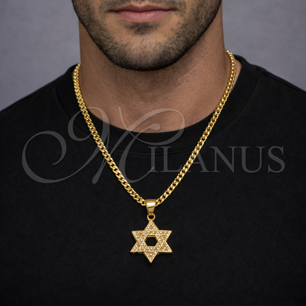 Gold Filled Pendant — Religious Pendant Star of David and Judaica Design — alternate product view — SKU 164645 | Oro Laminado dije — Religious Pendant estrella of David and Judaica diseño — SKU 164645