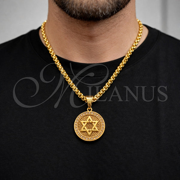 Gold Filled Pendant — Religious Pendant Star of David and Judaica Design — alternate product view — SKU 164646 | Oro Laminado dije — Religious Pendant estrella of David and Judaica diseño — SKU 164646