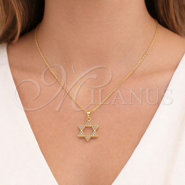 Gold Filled Pendant — Religious Pendant Star of David and Judaica Design — alternate product view — SKU 164647 | Oro Laminado dije — Religious Pendant estrella of David and Judaica diseño — SKU 164647
