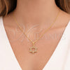 Oro Laminado Religious Pendant, Gold Filled Style Star of David Design, with White Cubic Zirconia, Polished, Golden Finish, 05.342.0236