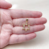 Oro Laminado Religious Pendant, Gold Filled Style Star of David Design, with White Cubic Zirconia, Polished, Golden Finish, 05.342.0236