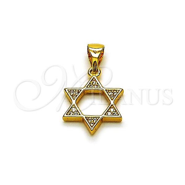 Gold Filled Pendant — Religious Pendant Star of David and Judaica Design — main product view — SKU 164647 | Oro Laminado dije — Religious Pendant estrella of David and Judaica diseño — SKU 164647