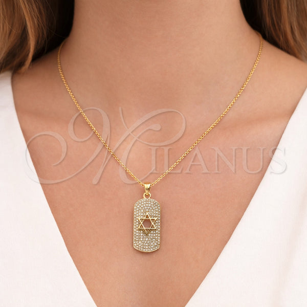 Gold Filled Pendant — Religious Pendant Star of David and Judaica Design — alternate product view — SKU 164648 | Oro Laminado dije — Religious Pendant estrella of David and Judaica diseño — SKU 164648