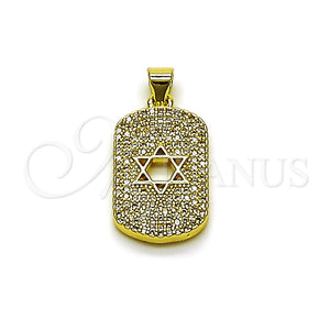 Gold Filled Pendant — Religious Pendant Star of David and Judaica Design — main product view — SKU 164648 | Oro Laminado dije — Religious Pendant estrella of David and Judaica diseño — SKU 164648
