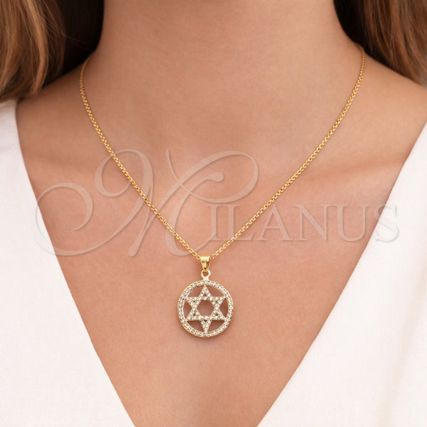 Gold Filled Pendant — Religious Pendant Star of David and Judaica Design — alternate product view — SKU 164650 | Oro Laminado dije — Religious Pendant estrella of David and Judaica diseño — SKU 164650