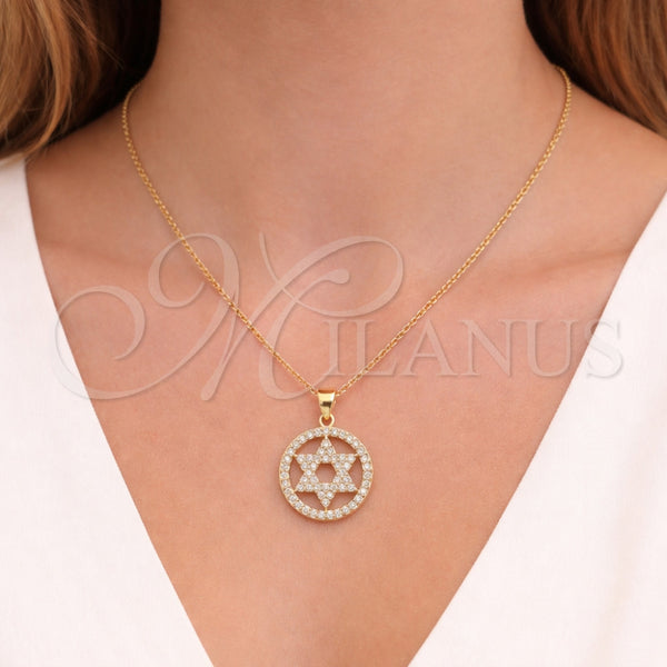 Gold Filled Pendant — Religious Pendant Star of David and Judaica Design — alternate product view — SKU 164651 | Oro Laminado dije — Religious Pendant estrella of David and Judaica diseño — SKU 164651