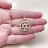 Oro Laminado Religious Pendant, Gold Filled Style Star of David Design, Polished, Golden Finish, 05.459.0002.1