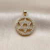 Oro Laminado Religious Pendant, Gold Filled Style Star of David Design, Polished, Golden Finish, 05.459.0002.1