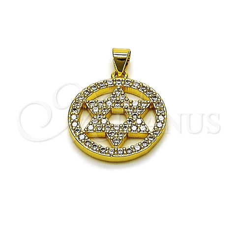 Oro Laminado Religious Pendant, Gold Filled Style Star of David Design, Polished, Golden Finish, 05.459.0002.1