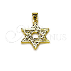 Gold Filled Pendant — Religious Pendant Star of David and Judaica Design — main product view — SKU 164652 | Oro Laminado dije — Religious Pendant estrella of David and Judaica diseño — SKU 164652