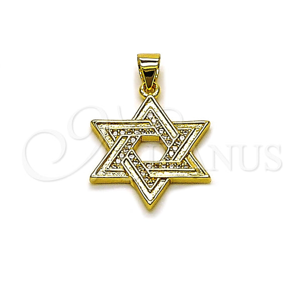 Gold Filled Pendant — Religious Pendant Star of David and Judaica Design — main product view — SKU 164652 | Oro Laminado dije — Religious Pendant estrella of David and Judaica diseño — SKU 164652