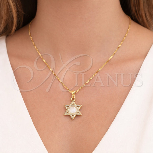 Gold Filled Pendant — Religious Pendant Star of David and Judaica Design — alternate product view — SKU 164653 | Oro Laminado dije — Religious Pendant estrella of David and Judaica diseño — SKU 164653