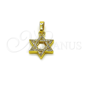 Gold Filled Pendant — Religious Pendant Star of David and Judaica Design — main product view — SKU 164653 | Oro Laminado dije — Religious Pendant estrella of David and Judaica diseño — SKU 164653