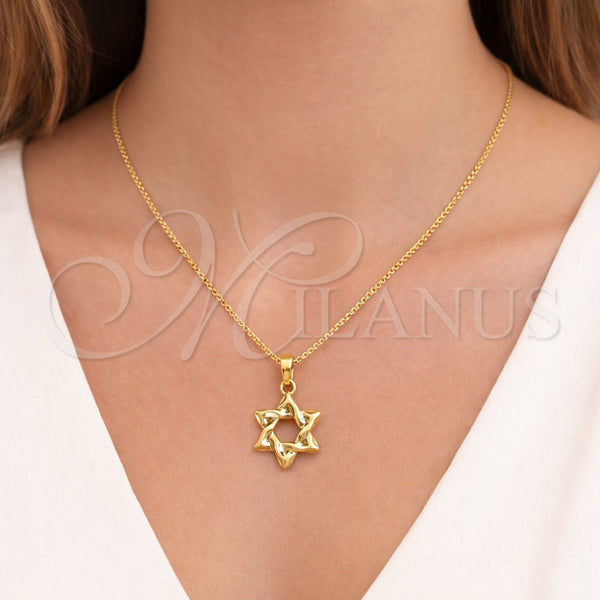 Gold Filled Pendant — Religious Pendant Star of David and Judaica Design — alternate product view — SKU 164654 | Oro Laminado dije — Religious Pendant estrella of David and Judaica diseño — SKU 164654