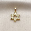Oro Laminado Religious Pendant, Gold Filled Style Star of David Design, Polished, Golden Finish, 05.459.0007