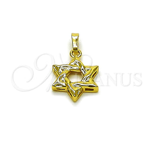 Gold Filled Pendant — Religious Pendant Star of David and Judaica Design — main product view — SKU 164654 | Oro Laminado dije — Religious Pendant estrella of David and Judaica diseño — SKU 164654