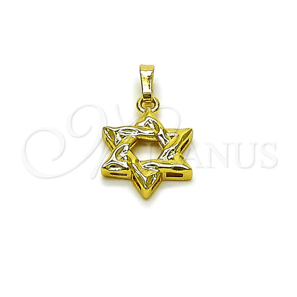 Gold Filled Pendant — Religious Pendant Star of David and Judaica Design — main product view — SKU 164654 | Oro Laminado dije — Religious Pendant estrella of David and Judaica diseño — SKU 164654