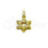 Oro Laminado Religious Pendant, Gold Filled Style Star of David Design, Polished, Golden Finish, 05.459.0007