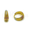 Oro Laminado Huggie Hoop, Gold Filled Style Polished, Tricolor, 02.196.0255.16