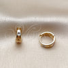 Oro Laminado Huggie Hoop, Gold Filled Style Star Design, Diamond Cutting Finish, Tricolor, 02.196.0258.15