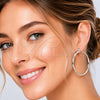 Rhodium Gold Filled Large Hoop, Diamond Cutting Finish, Rhodium Finish, 02.170.0228.1.60