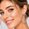 White Gold Filled Hoop Earrings — Extra Large Hoop Diamond Cutting 02. — alternate product view — SKU 164667 | Oro Laminado Blanco aretes de aro — Extra Large Hoop Diamond Cutting 02. — SKU 164667