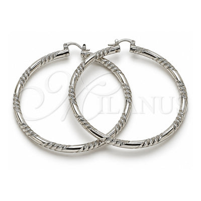 White Gold Filled Extra Large Hoop, Diamond Cutting Finish, Rhodium Finish, 02.170.0228.1.70