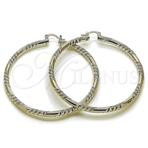Rhodium Gold Filled Extra Large Hoop, Diamond Cutting Finish, Rhodium Finish, 02.170.0228.1.70