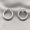 Rhodium Gold Filled Small Hoop, Diamond Cutting Finish, Rhodium Finish, 02.170.0109.2.25