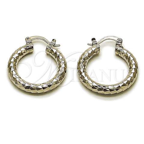 Rhodium Gold Filled Small Hoop, Diamond Cutting Finish, Rhodium Finish, 02.170.0109.2.25