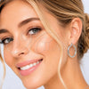 White Gold Filled Hoop Earrings — Medium Hoop Diamond Cutting 02. — main product view — SKU 164669 | Oro Laminado Blanco aretes de aro — Medium Hoop Diamond Cutting 02. — SKU 164669
