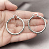 White Gold Filled Hoop Earrings — Medium Hoop Diamond Cutting 02. — alternate product view — SKU 164669 | Oro Laminado Blanco aretes de aro — Medium Hoop Diamond Cutting 02. — SKU 164669