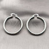 Rhodium Gold Filled Medium Hoop, Diamond Cutting Finish, Rhodium Finish, 02.170.0109.2.40