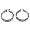 White Gold Filled Hoop Earrings — Medium Hoop Diamond Cutting 02. — alternate product view — SKU 164669 | Oro Laminado Blanco aretes de aro — Medium Hoop Diamond Cutting 02. — SKU 164669