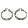 Rhodium Gold Filled Medium Hoop, Diamond Cutting Finish, Rhodium Finish, 02.170.0109.2.40