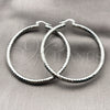 Rhodium Gold Filled Large Hoop, Diamond Cutting Finish, Rhodium Finish, 02.170.0109.2.60