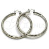 Rhodium Gold Filled Large Hoop, Diamond Cutting Finish, Rhodium Finish, 02.170.0109.2.60