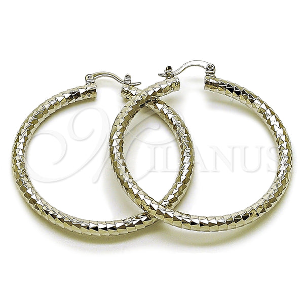 Rhodium Gold Filled Large Hoop, Diamond Cutting Finish, Rhodium Finish, 02.170.0109.2.50