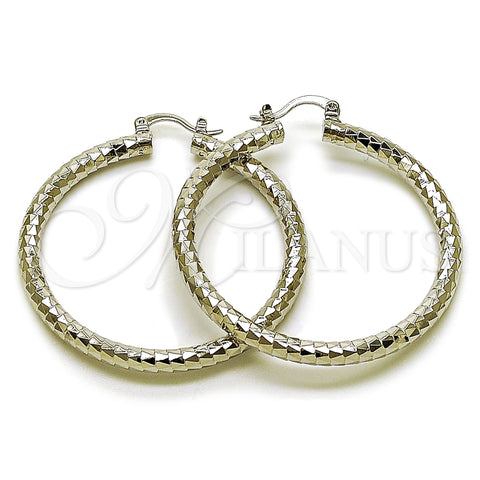 Rhodium Gold Filled Large Hoop, Diamond Cutting Finish, Rhodium Finish, 02.170.0109.2.50