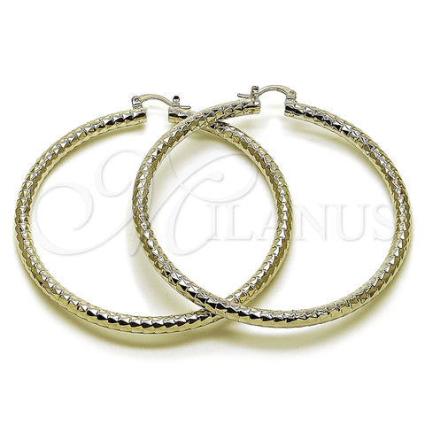 Rhodium Gold Filled Extra Large Hoop, Diamond Cutting Finish, Rhodium Finish, 02.170.0109.2.70