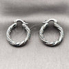 Rhodium Gold Filled Small Hoop, Twist Design, Diamond Cutting Finish, Rhodium Finish, 02.170.0567.2.25
