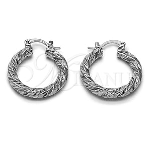 Rhodium Gold Filled Small Hoop, Twist Design, Diamond Cutting Finish, Rhodium Finish, 02.170.0567.2.25