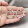 White Gold Filled Hoop Earrings — Medium Hoop Twist Design Diamond Cutting 02. — alternate product view — SKU 164675 | Oro Laminado Blanco aretes de aro — Medium Hoop Twist diseño Diamond Cutting 02. — SKU 164675