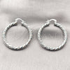 Rhodium Gold Filled Medium Hoop, Twist Design, Diamond Cutting Finish, Rhodium Finish, 02.170.0567.2.40