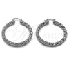 Rhodium Gold Filled Medium Hoop, Twist Design, Diamond Cutting Finish, Rhodium Finish, 02.170.0567.2.40