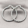 Rhodium Gold Filled Large Hoop, Twist Design, Diamond Cutting Finish, Rhodium Finish, 02.170.0567.2.50