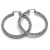 Rhodium Gold Filled Large Hoop, Twist Design, Diamond Cutting Finish, Rhodium Finish, 02.170.0567.2.50