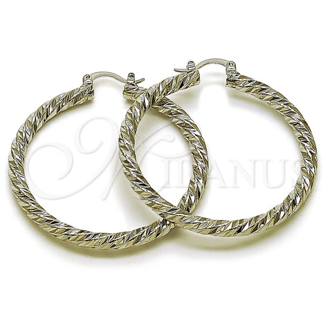 Rhodium Gold Filled Large Hoop, Twist Design, Diamond Cutting Finish, Rhodium Finish, 02.170.0567.2.50