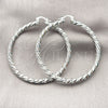 Rhodium Gold Filled Large Hoop, Twist Design, Diamond Cutting Finish, Rhodium Finish, 02.170.0567.2.60