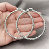 Rhodium Gold Filled Extra Large Hoop, Twist Design, Diamond Cutting Finish, Rhodium Finish, 02.170.0567.2.70
